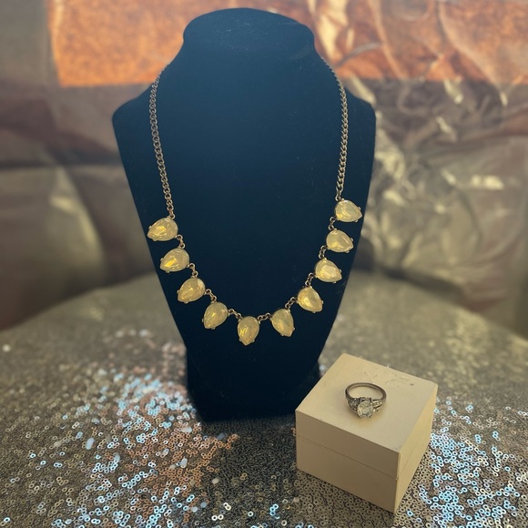 Opal Simulated Necklace & Ring Set - Picture 5 of 10